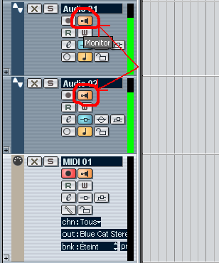 Step 10 - Enable input echo on both tracks and play - the source track triggers the target track chorus parameters in real time